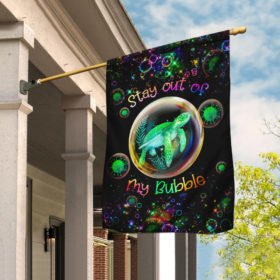 Virus Stay Out Of My Bubble Turtle Flag