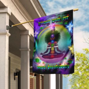 Black Woman Chakra Yoga Stay Out Of My Bubble Flag