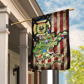 West Virginia State Patriotic Eagle Hanging Metal Sign QNK20MSv1