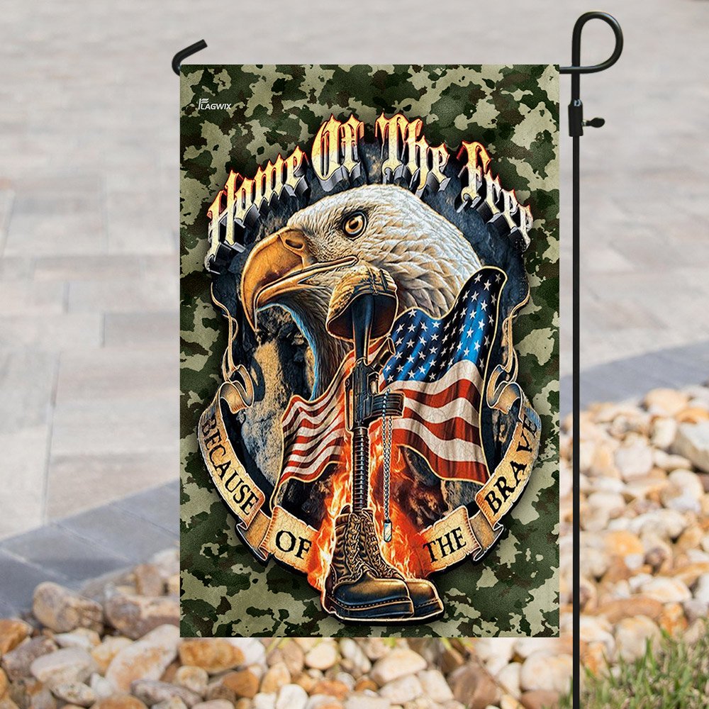 Eagle US Veteran Home Of The Free Because Of The Brave Flag 