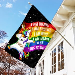 LGBT Unicorn I Am Brave Flag