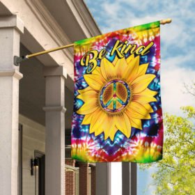 Be kind Hippie Sunflower Flag