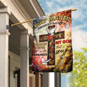 Way Maker Miracle Worker Jesus Christ Cross Quilt Pattern Flag