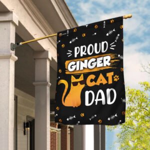 Proud Ginger Cat Dad Flag