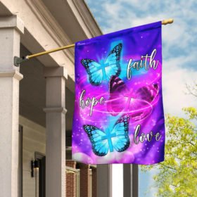 Butterfly. Faith, Hope, Love Flag