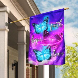 Butterfly. Faith, Hope, Love Flag