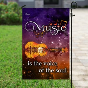 Music Is The Voice Of The Soul Guitar Flag