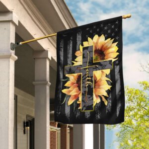 Faith Sunflower Christian Cross Flag