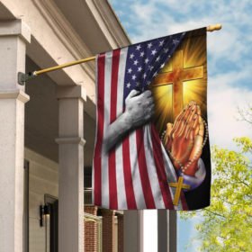 Christian Jesus Pray For America Flag