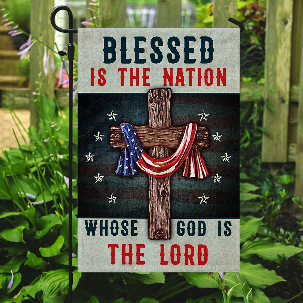 Details about   Blessed Is The Nation Whose God Is The Lord Flag QNK170F House Flag Garden Flag 
