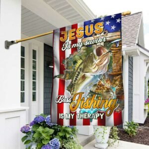 Jesus Is My Savior Bass Fishing Is My Therapy Flag