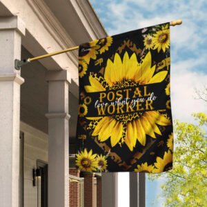 Postal Worker Love What You Do Sunflower Leopard Flag