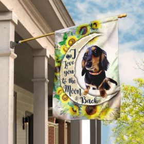 Dachshund I Love You To The Moon And Back Flag