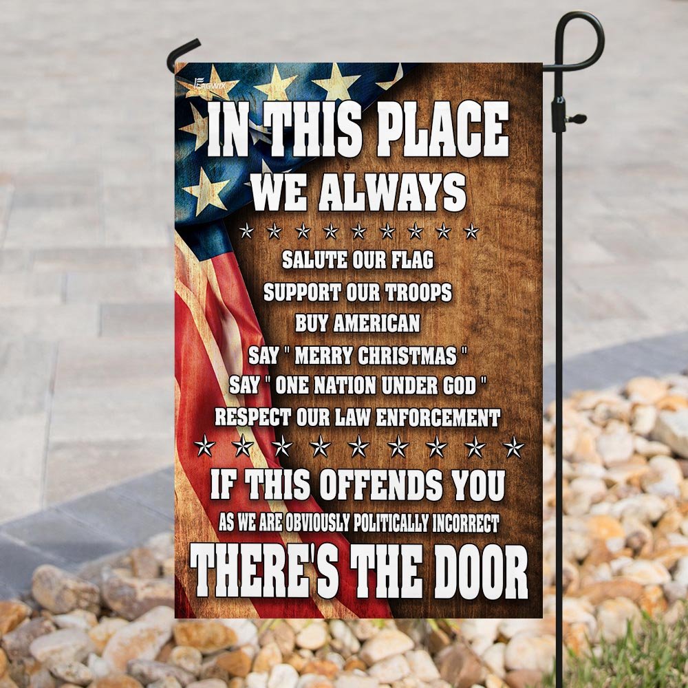Details about   In This Place We Always Salute Our Flag Support Our Troops Flag Garden Flag