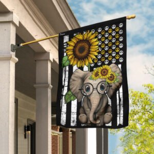 Hippie Elephant Sunflower Flag