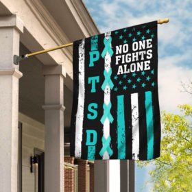 PTSD Awareness. No One Fights Alone Flag