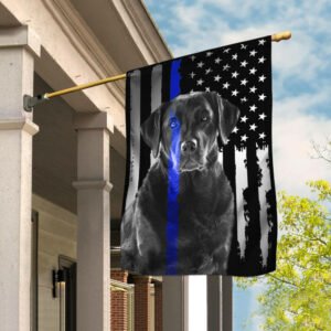 Labrador Retriever. Police Dog. K9 Flag
