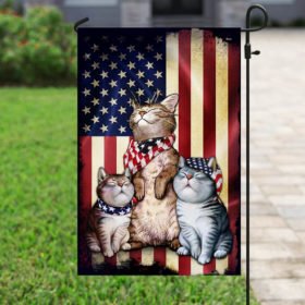 Three Cats American Flag