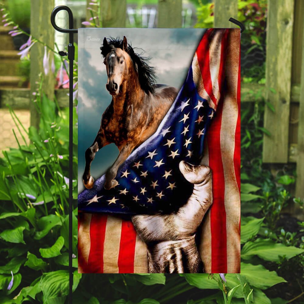 4th Of July Flag QLP13F House Flag Garden Flag Horse Independence Day 