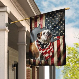 Bulldog Happy 4th Of July. American US Flag