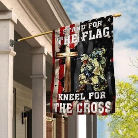 Veteran Stand For The Flag Kneel For The Cross Flag