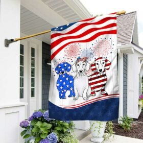 Dachshund American Flag Flagwix™ Decorative Flag With Dog Dachshund