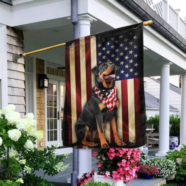 Rottweiler American Wrapped in Glory Flag