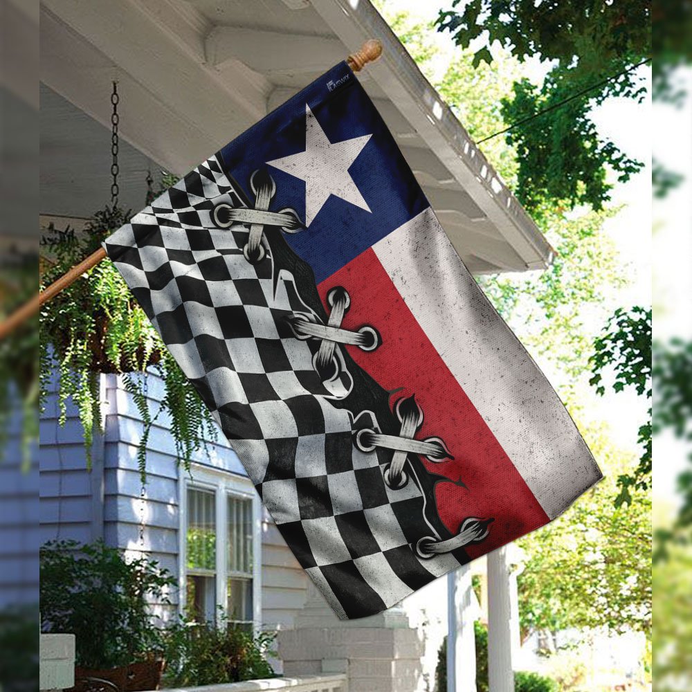 Texas And Dirt Track Racing Flag LHA869F House and Garden Flag Both Sides 
