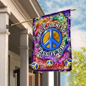 Peace Is Energy. Pass It On Hippie Flag