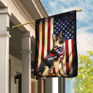 German Shepherd Service Dog American Flag