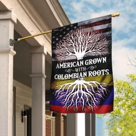 American Grown With Colombian Roots Flag