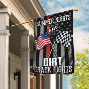Summer Nights And Dirt Track Lights Flag