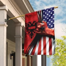 Albanian American Flag