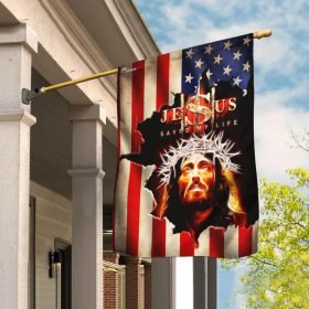 Jesus Saved My Life American Flag