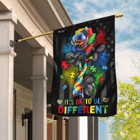 It's Ok To Be Different Autism Awareness Flag