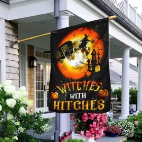 Witches With Hitches Halloween Flag