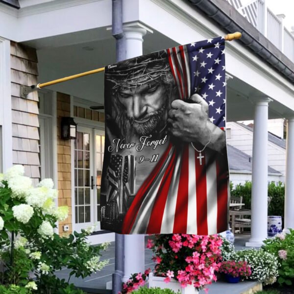 God Bless America 911 Flagwix™ Jesus Never Forget 911 Flag