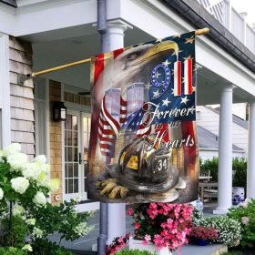 Never Forget 9-11-2001 Hanging Metal Sign THB3308MSv1