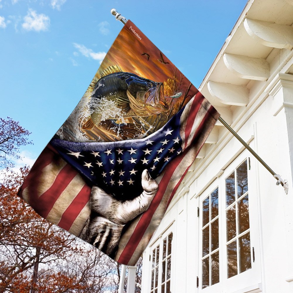 Bass Fishing American US Flag - Flagwix
