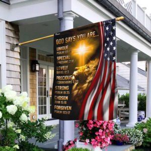 Lion Christian God Says You Are American US Flag