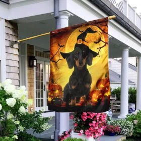 Dachshund Halloween Flag Flagwix™ Happy Halloween With Dachshund Dog Flag