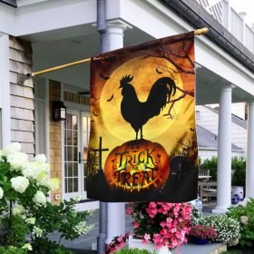 Trick Or Treat Rooster Flag