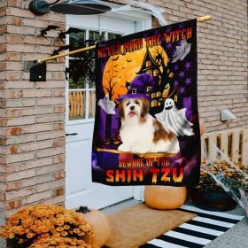 Never Mind The Witch Beware Of The Shih Tzu Flag