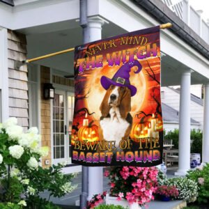 Halloween. Beware Of The Basset Hound Flag