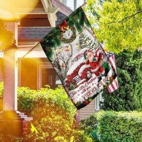 Take A Little Christmas With You. Red Truck Santa Claus Flag DS03F
