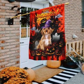 Goldendoodle Halloween Flag Flagwix™ Happy Halloween Goldendoodle Flag