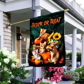 Halloween Cats Trick Or Treat Flag