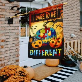 Dare To Be Different Autism Awareness Halloween Flag