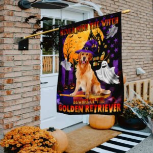 Never Mind The Witch Beware Of The Golden Retriever Flag