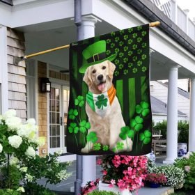 Golden Retriever Dog Irish Flag